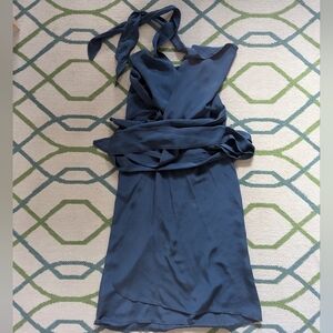ANNA New York 100% Silk Noile Navy Seven Way Dress